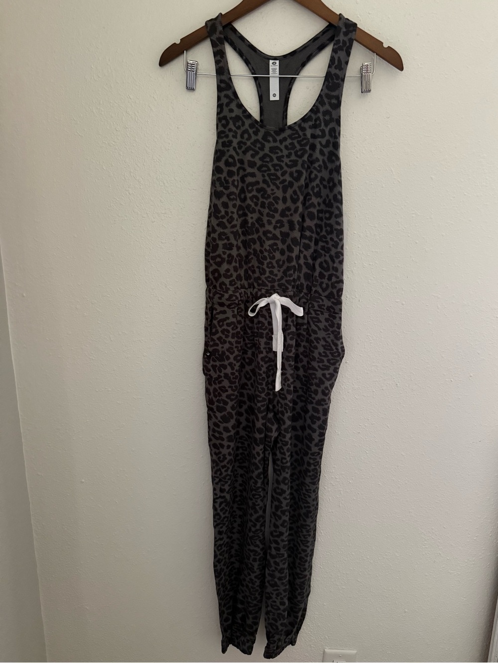 Glyder Leisure Jumpsuit Black Tonal Leopard XS NWT